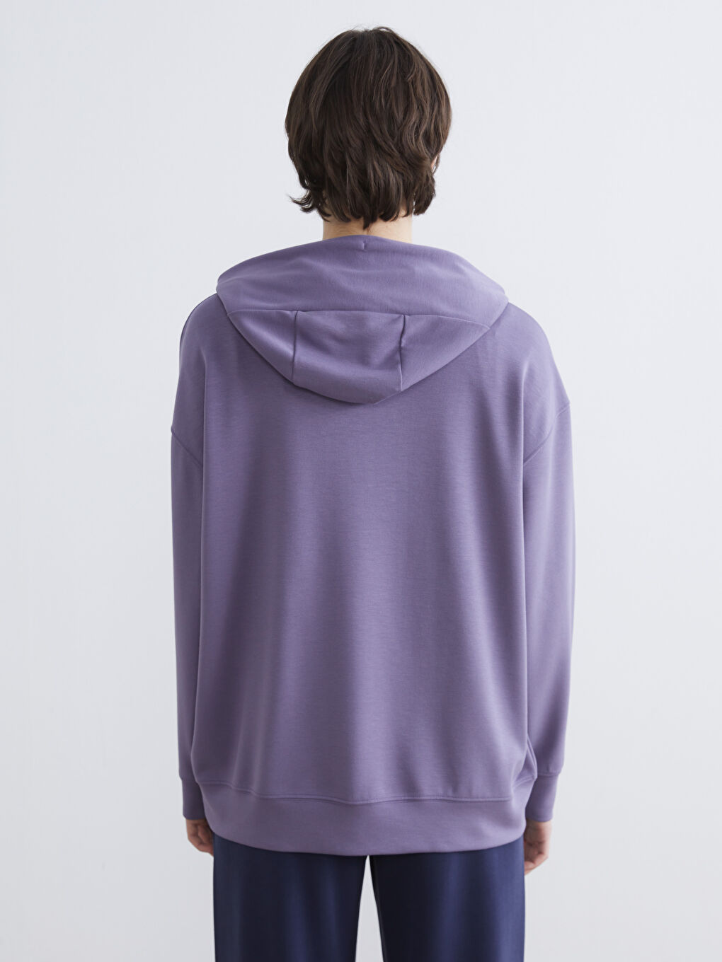 Mor Kanguru Cepli Kadın Hoodie-3