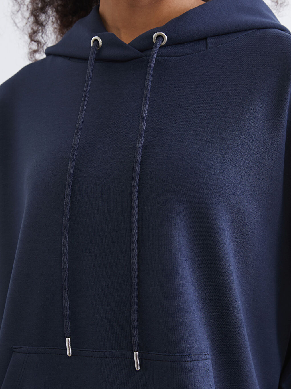 Antrasit Kanguru Cepli Kadın Hoodie-2