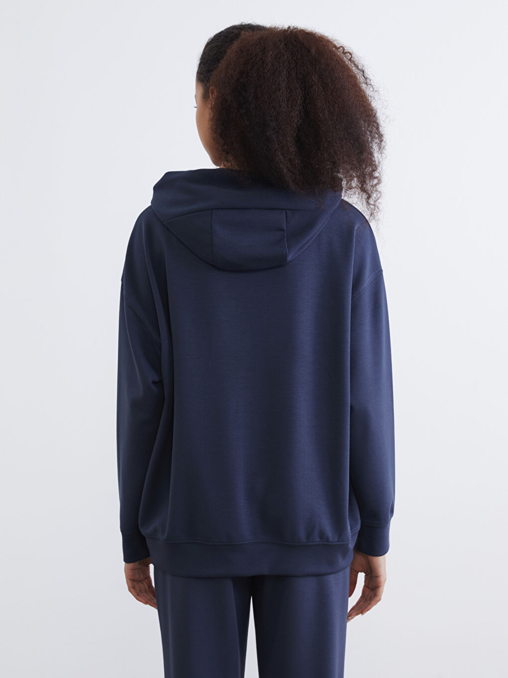 Antrasit Kanguru Cepli Kadın Hoodie-3