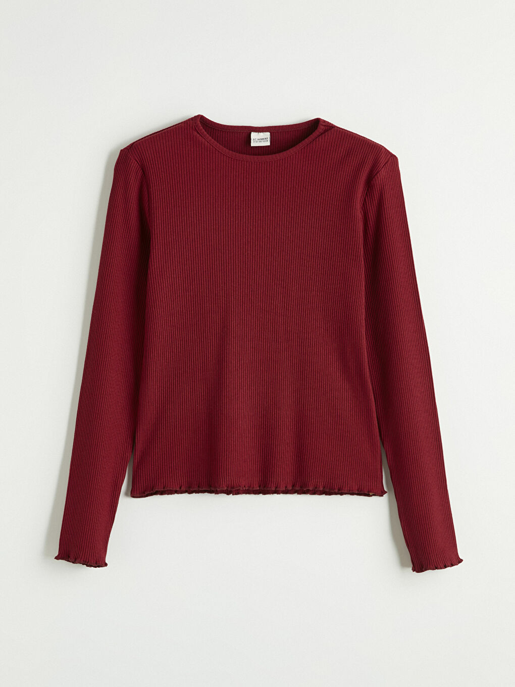 Bordo Bisiklet Yaka Kız Çocuk Tişört