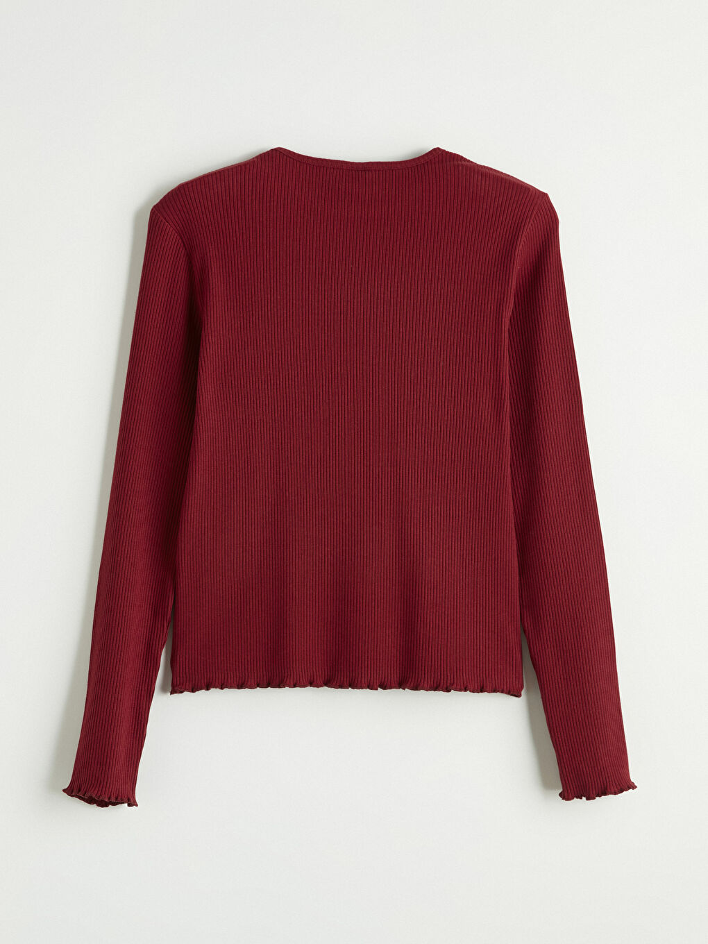 Bordo Bisiklet Yaka Kız Çocuk Tişört-2