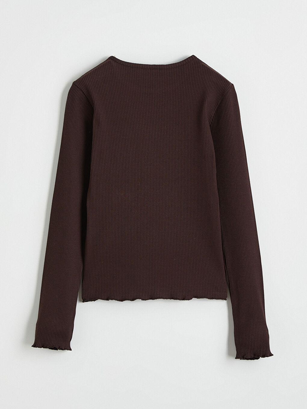 Kahverengi Bisiklet Yaka Kız Çocuk Tişört-2