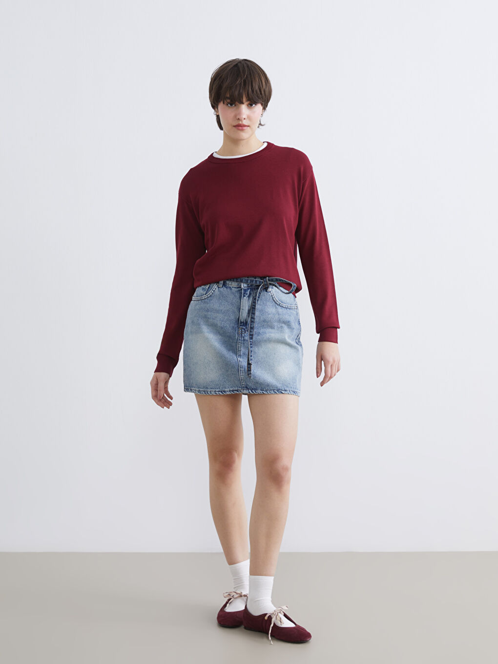 Women's Crewneck Knit Sweater-1