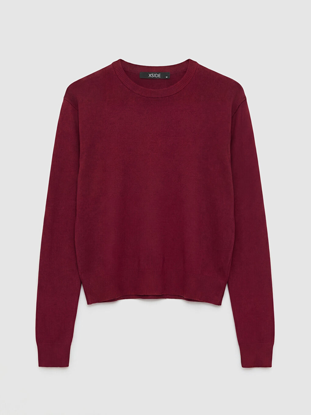 Bordo Bisiklet Yaka Kadın Triko Kazak