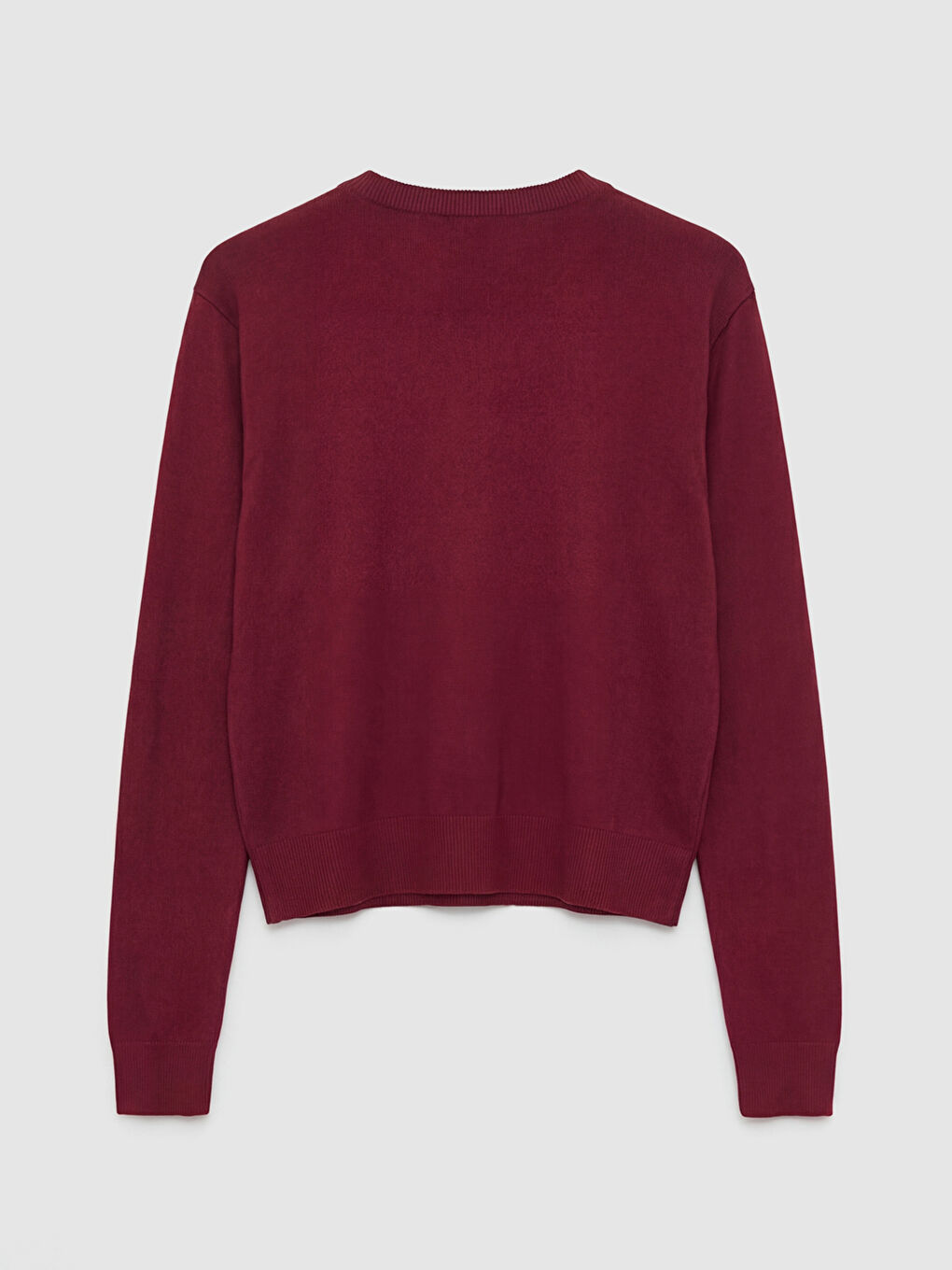 Bordo Bisiklet Yaka Kadın Triko Kazak-1