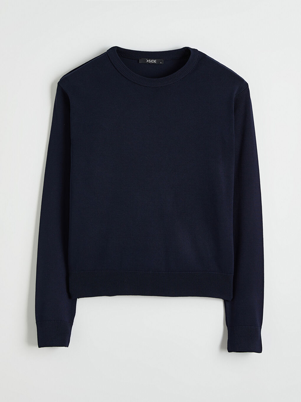 Lacivert Bisiklet Yaka Kadın Triko Kazak-4