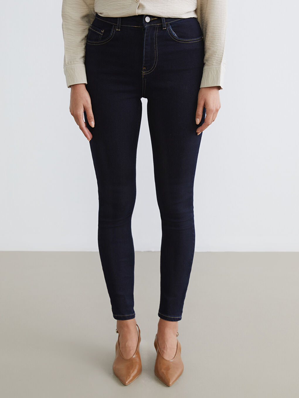 İndigo Süper Skinny Fit Kadın Jean Pantolon-1