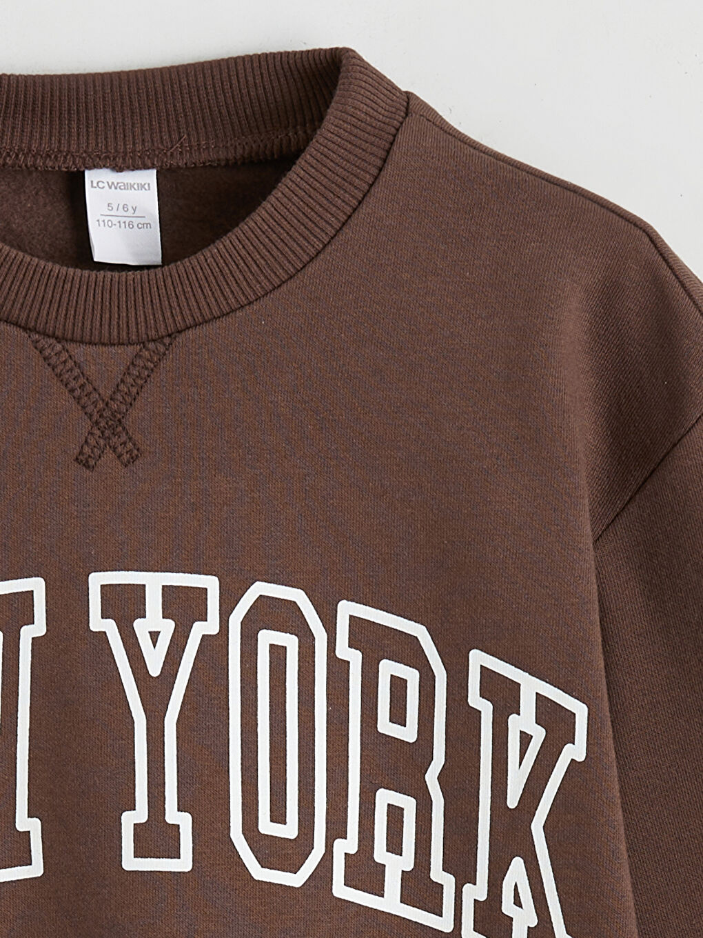 Kahverengi Bisiklet Yaka New York Baskılı Erkek Çocuk Sweatshirt-2