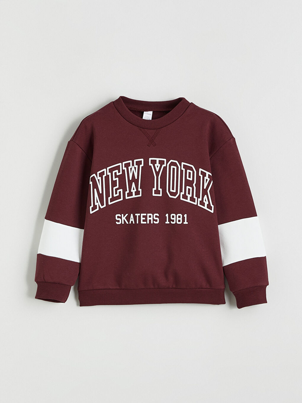 Bordo New York Baskılı Erkek Çocuk Kalın Sweatshirt ve Eşofman Altı-2