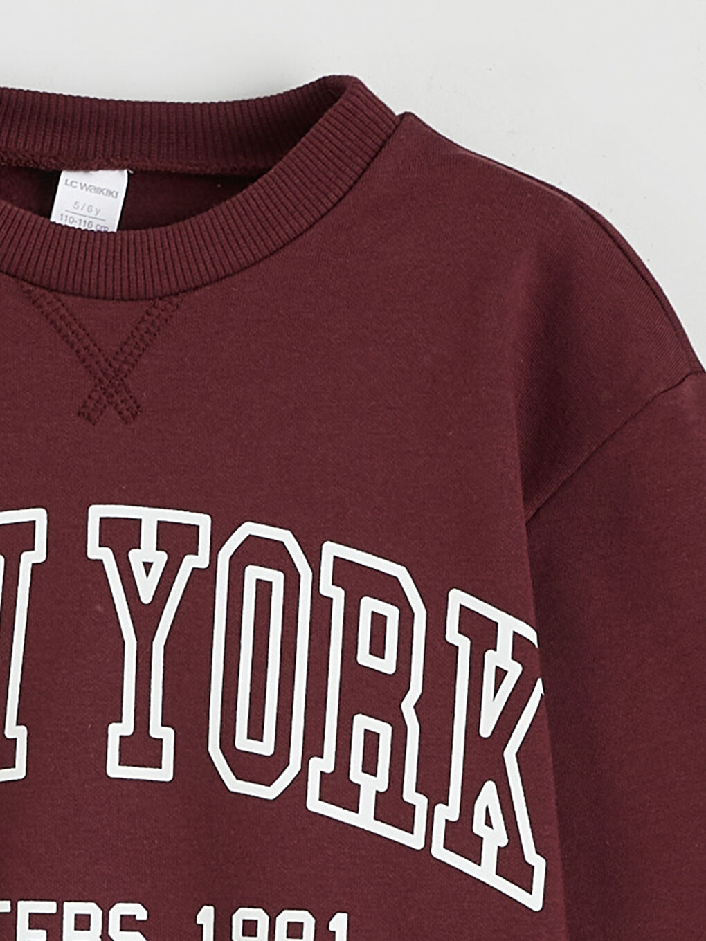 Bordo New York Baskılı Erkek Çocuk Kalın Sweatshirt ve Eşofman Altı-3