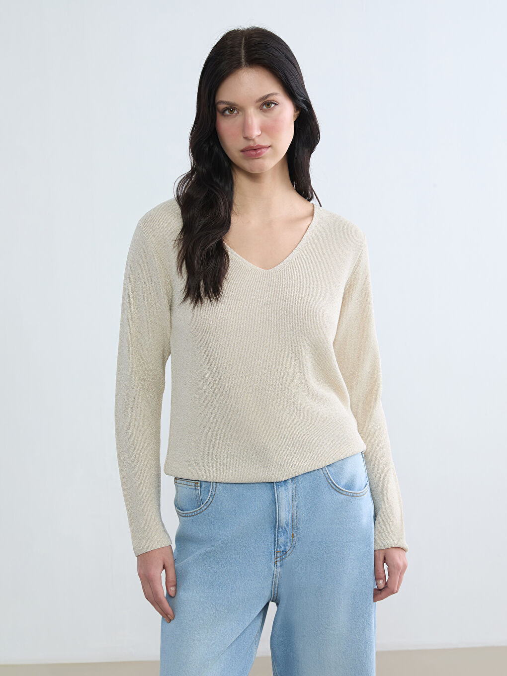 Women's V-Neck Knit Sweater