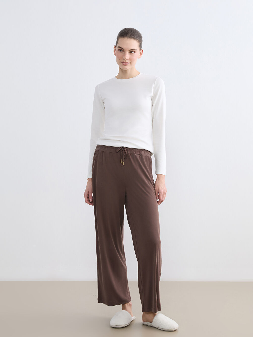 Elastischer Bund Pyjama-Hosen für Damen