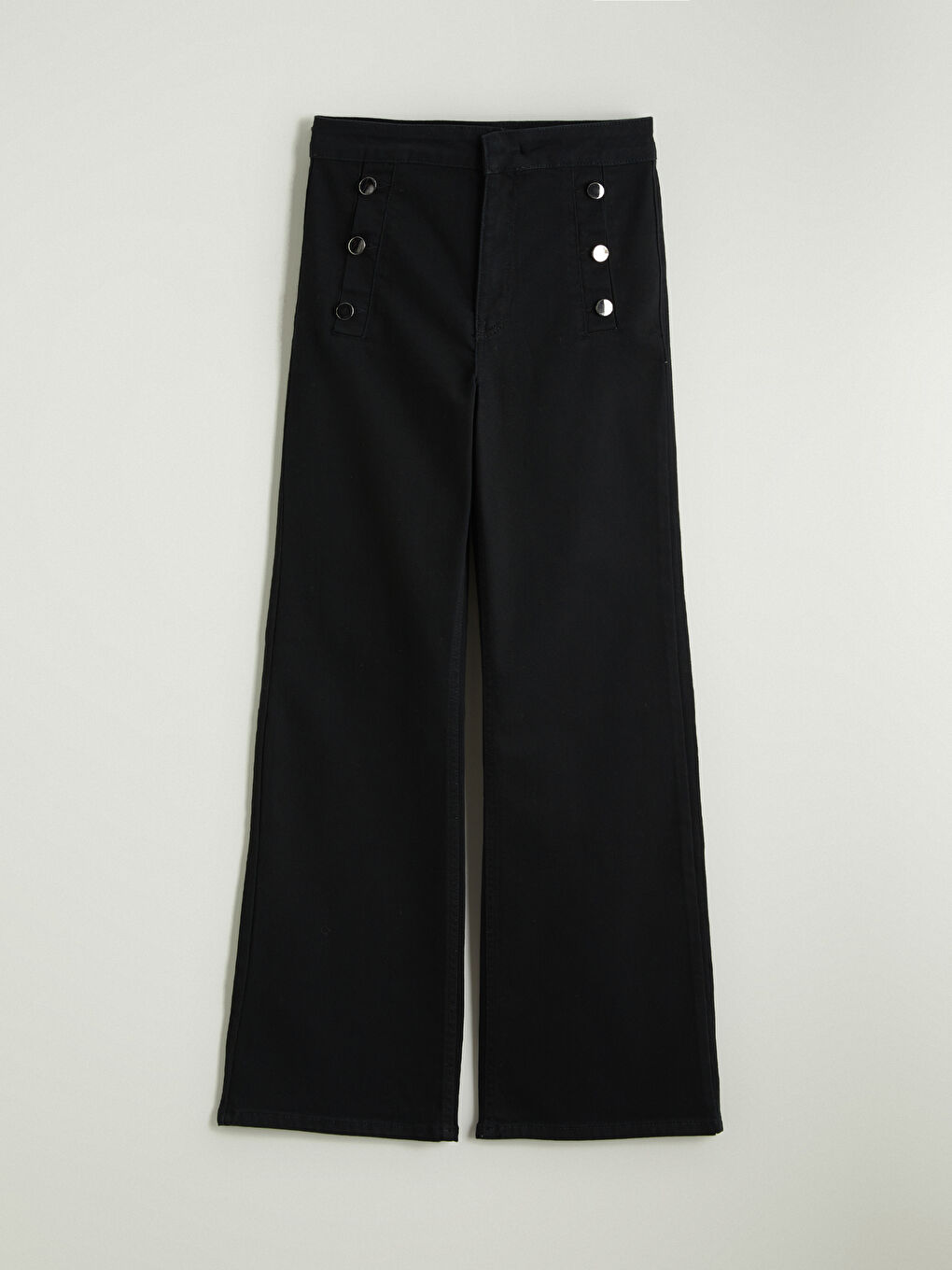 Siyah Flare Kadın Jean Pantolon-4