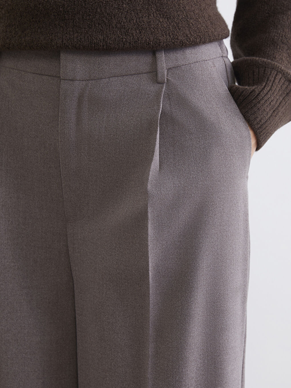 Elastic Waist Wide Leg Women's Trousers-2