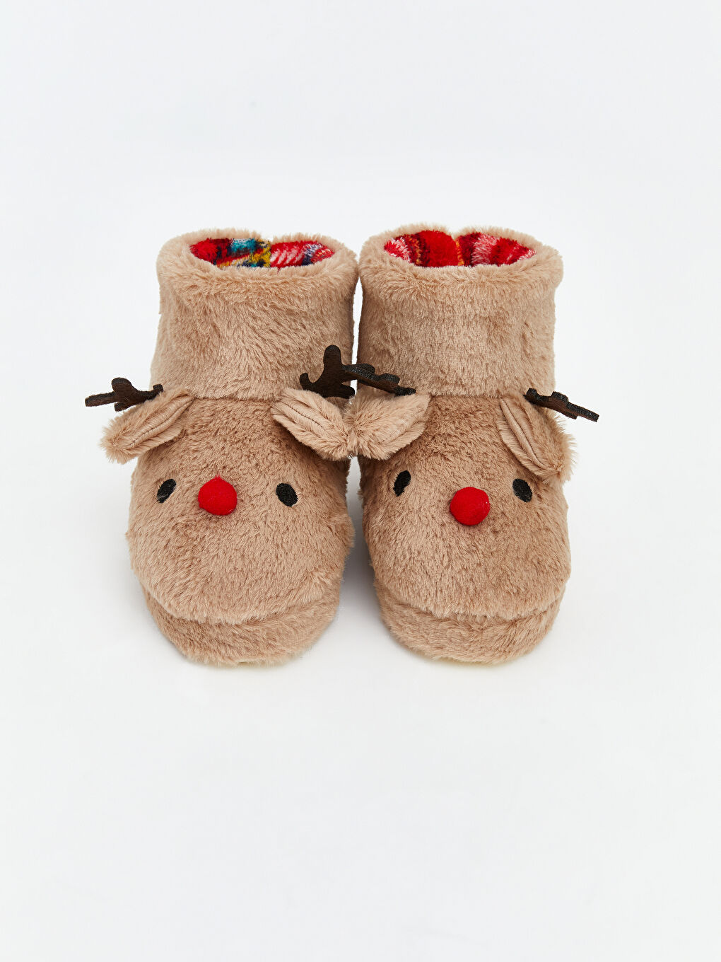 Bej Hayvan Figürlü Pelüş Erkek Bebek Panduf-2