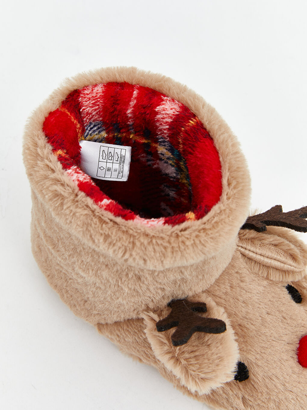 Bej Hayvan Figürlü Pelüş Erkek Bebek Panduf-5