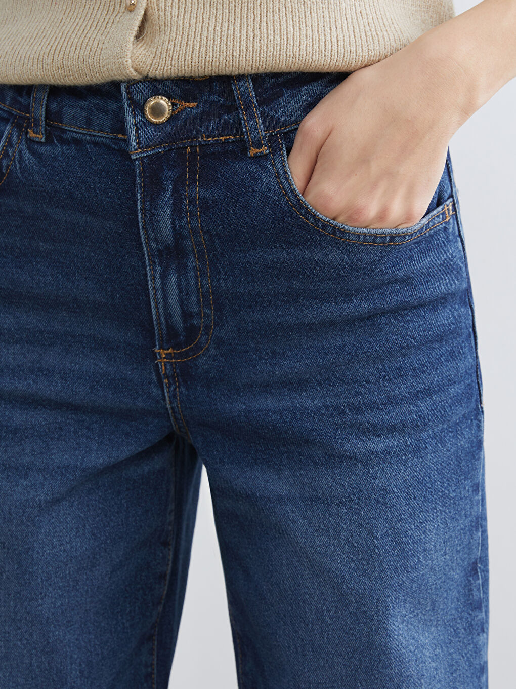 Jeans für Damen mit weitem Bein-2