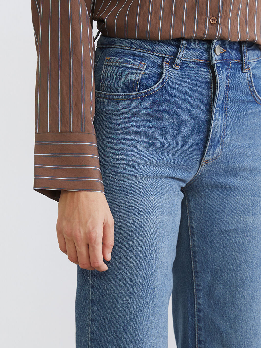 İndigo Wideleg Kadın Jean Pantolon-2