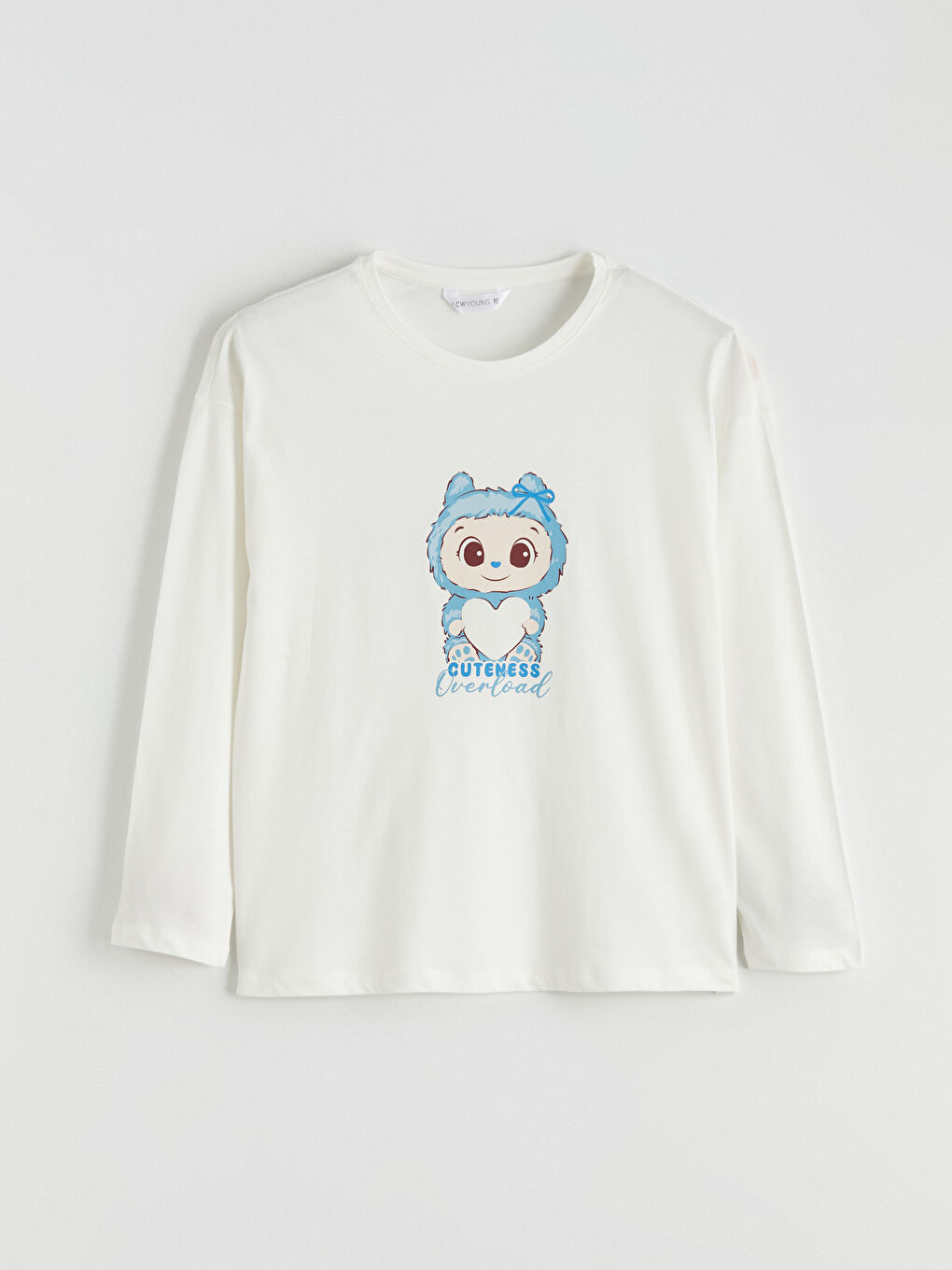 Σετ Πιτζάμες με Εκτύπωση και Στρογγυλή Λαιμόκοψη για Γυναίκες-5