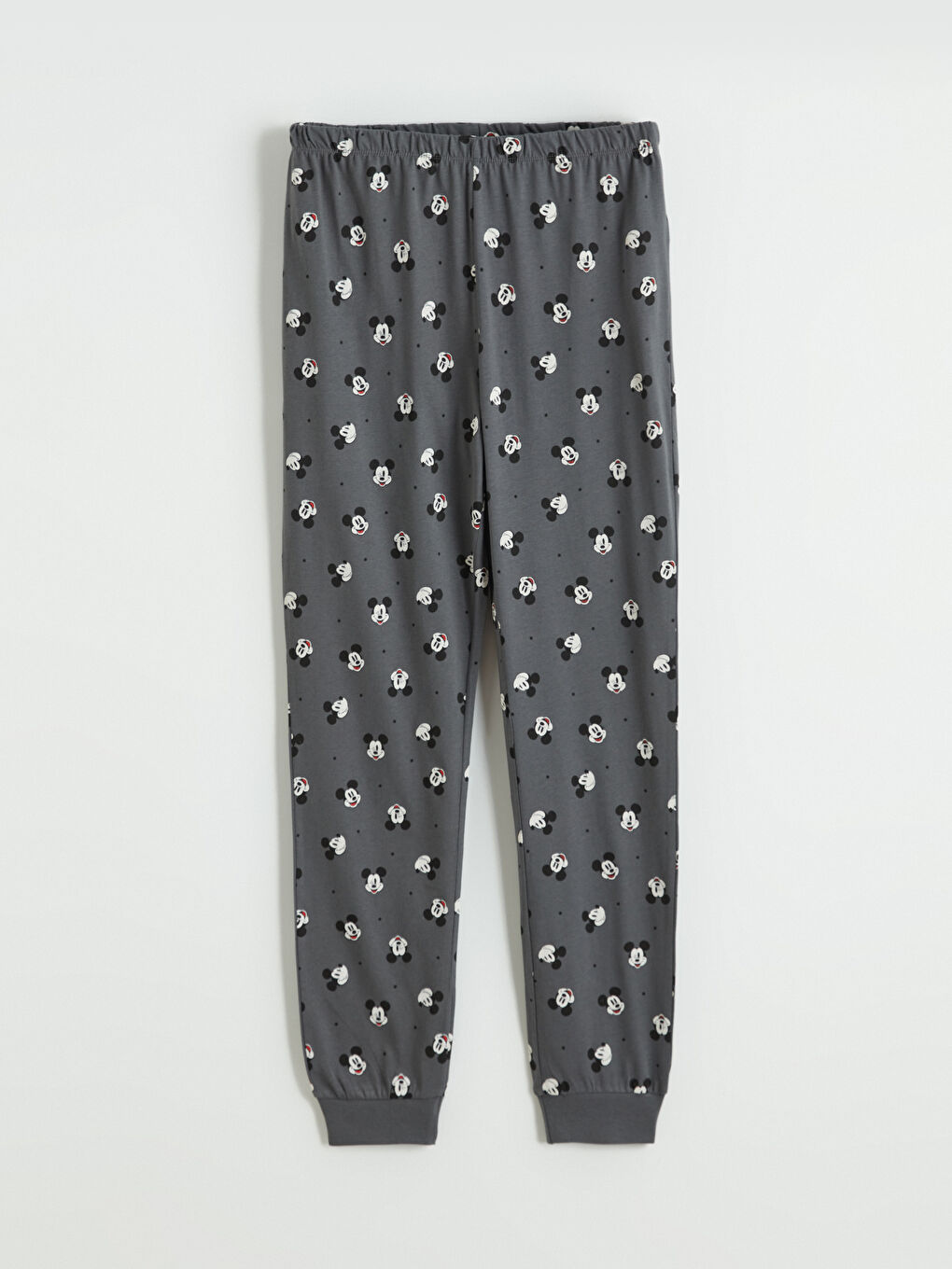 Gri Mickey Mouse Baskılı Kadın Pijama Takım-3