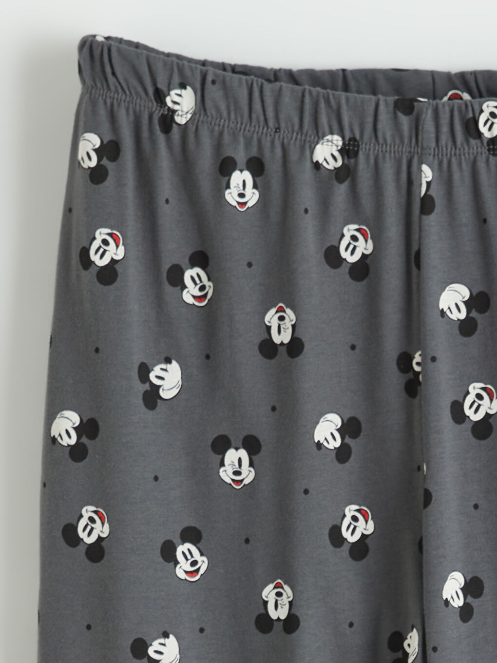 Gri Mickey Mouse Baskılı Kadın Pijama Takım-4