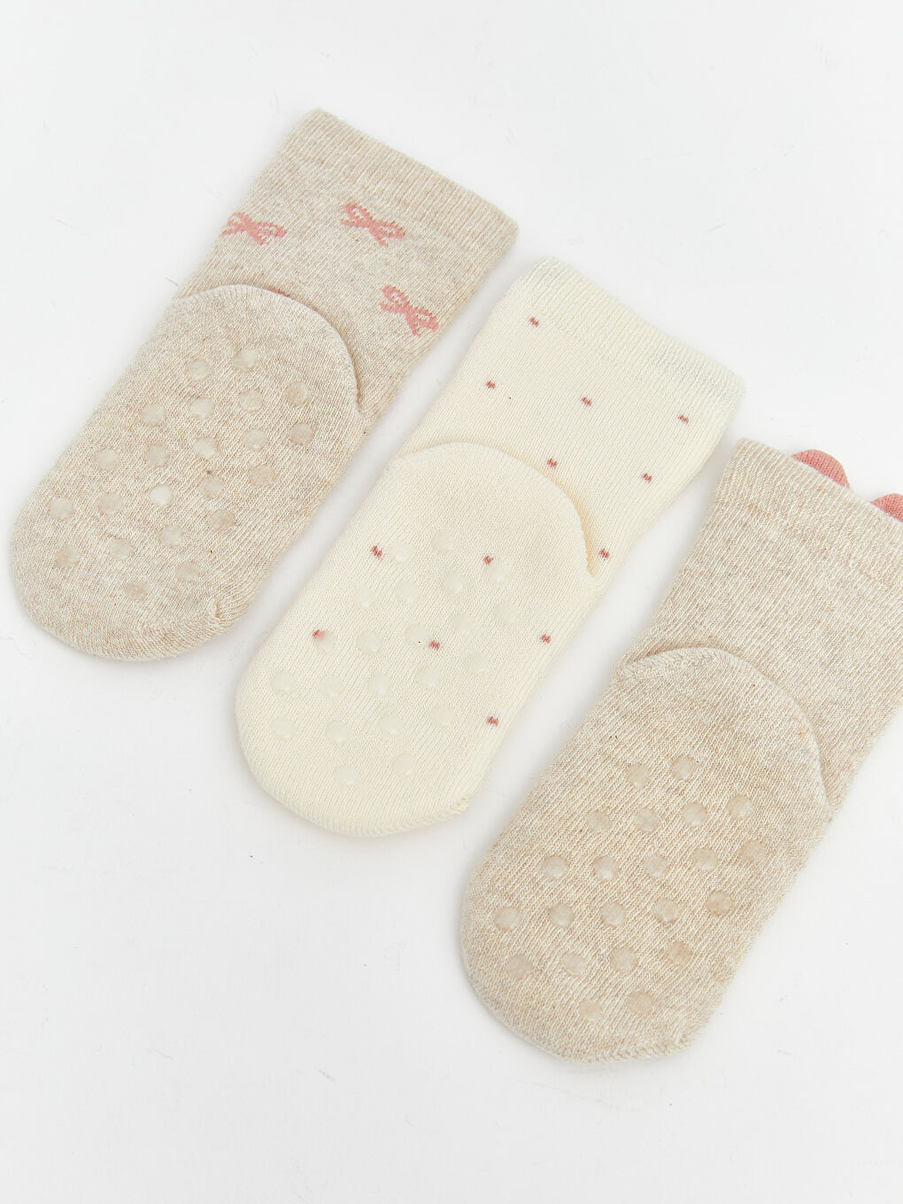 ნიმუშიანი ჩვილის გოგონებისთვის კოჭის წინდები 3-ცალიანი პაკეტი-2