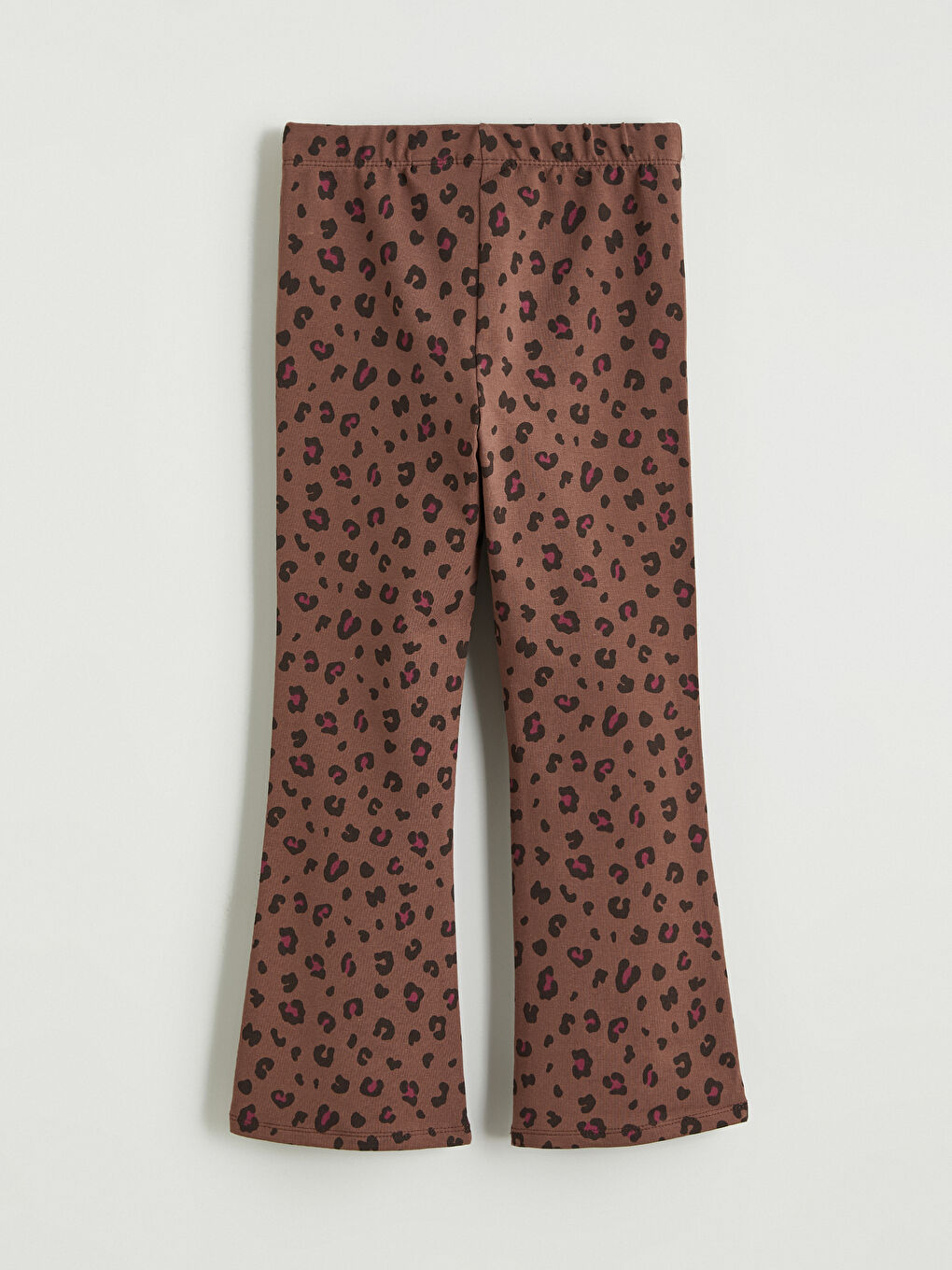 Kahverengi Leeopar Desenli Kız Çocuk Tayt-1