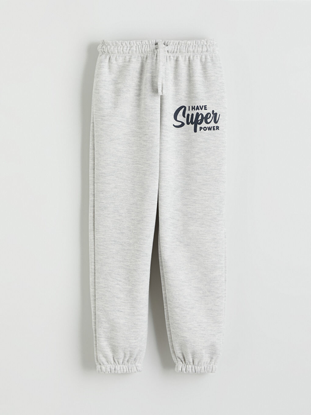 Beyaz Beli Lastikli Baskılı Erkek Çocuk Jogger Eşofman Altı