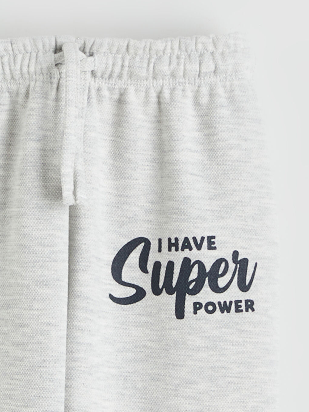 Beyaz Beli Lastikli Baskılı Erkek Çocuk Jogger Eşofman Altı-1