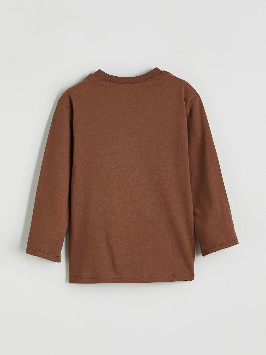 Kahverengi Bisiklet Yaka Uzun Kollu Erkek Bebek Tişört-2