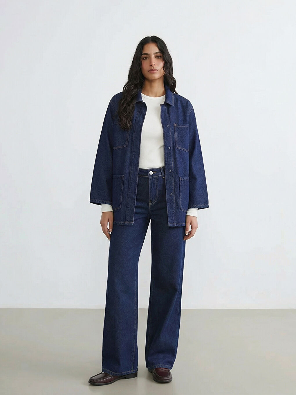 İndigo Wideleg Kadın Jean Pantolon