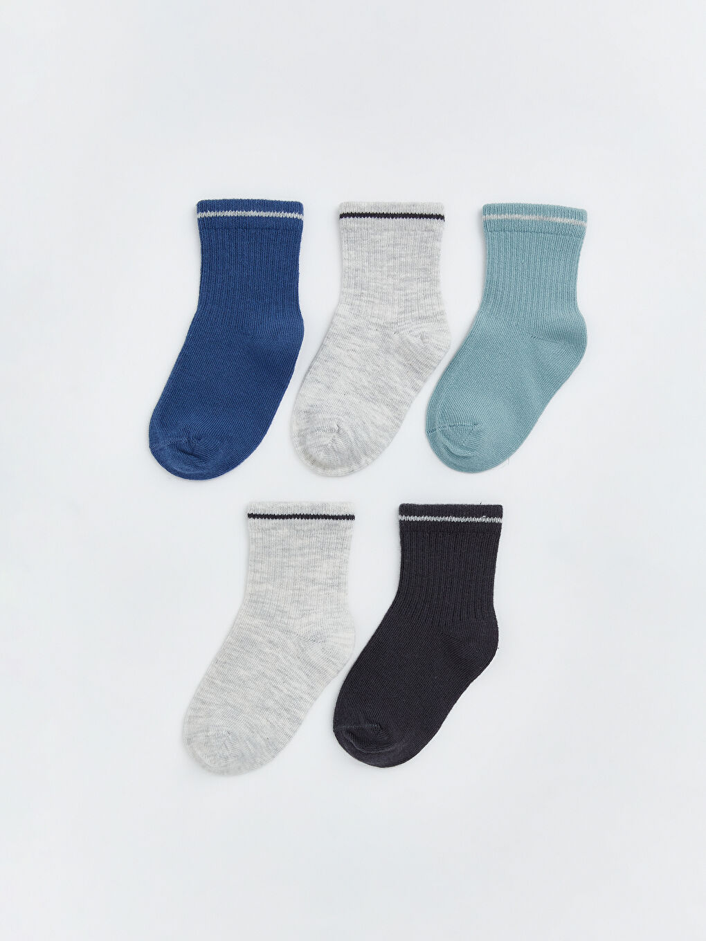 Mavi Basic Erkek Bebek Soket Çorap 5'li