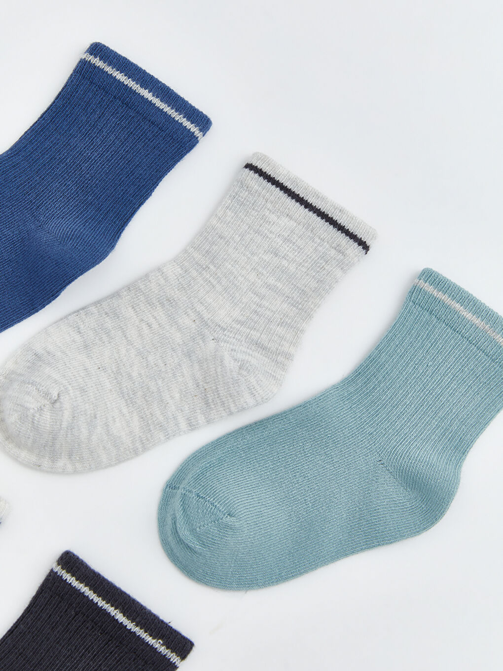 Mavi Basic Erkek Bebek Soket Çorap 5'li-1