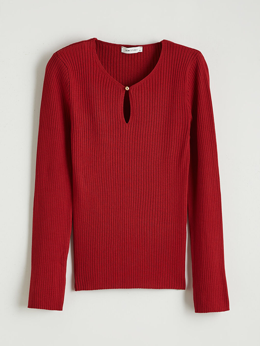 Kırmızı Bisiklet Yaka Kadın Triko Kazak-4