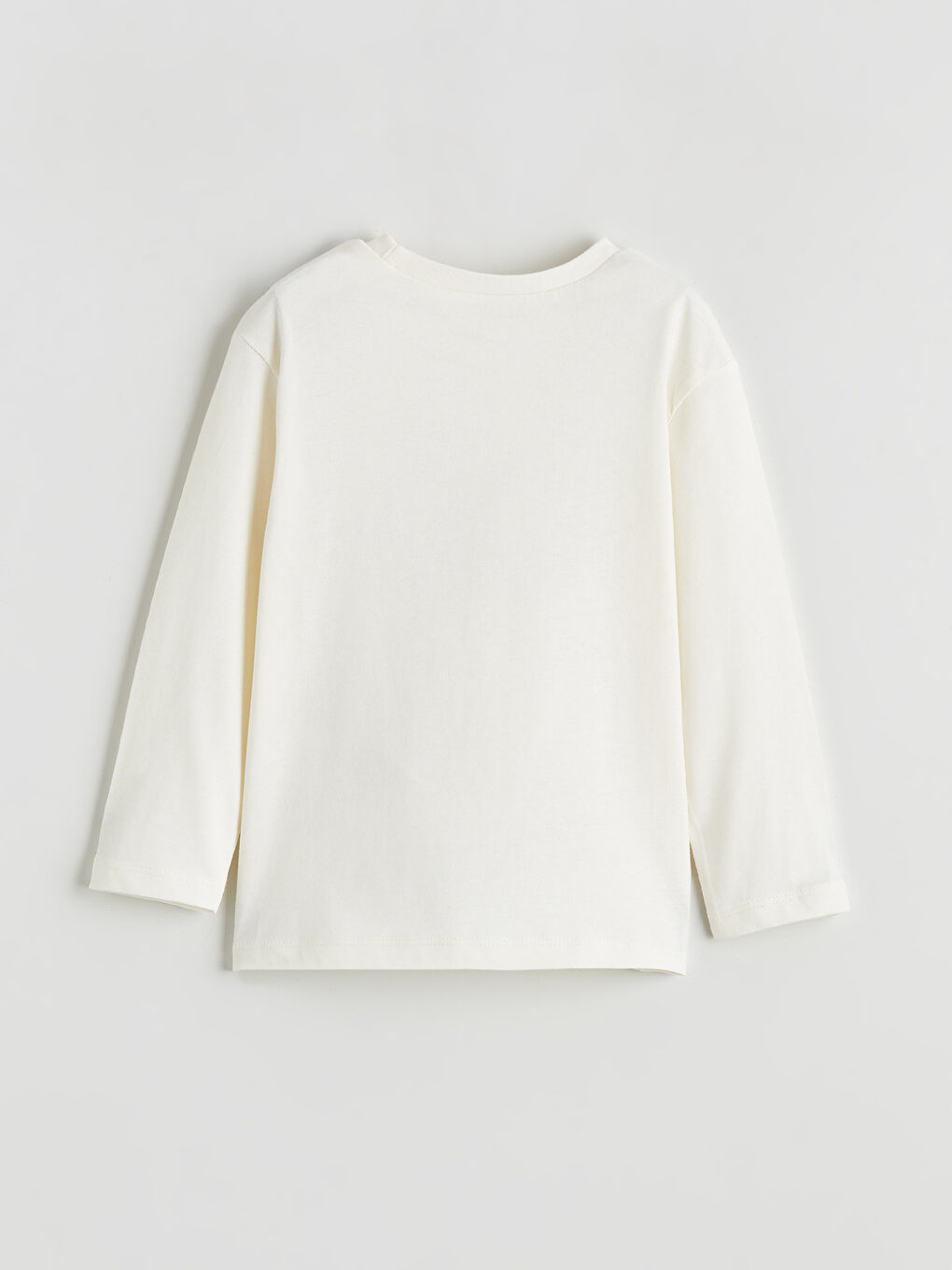 Ekru Bisiklet Yaka Baskılı Erkek Bebek Tişört-1