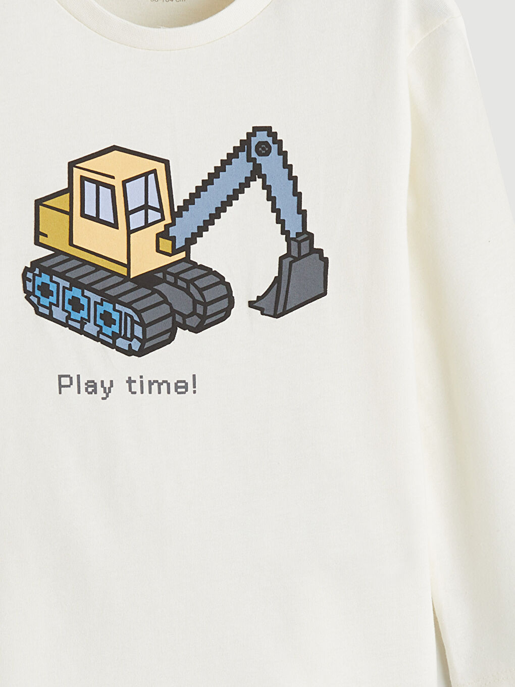 Ekru Bisiklet Yaka Baskılı Erkek Bebek Tişört-2