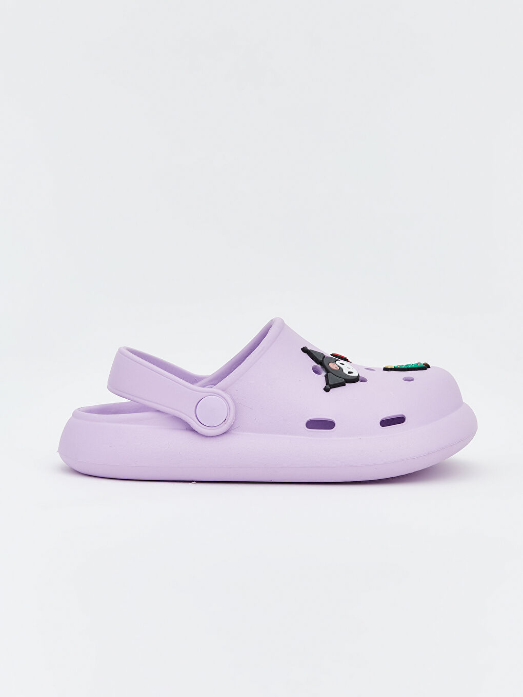 Lila Kuromi Baskılı Kız Bebek Sabo Terlik-1