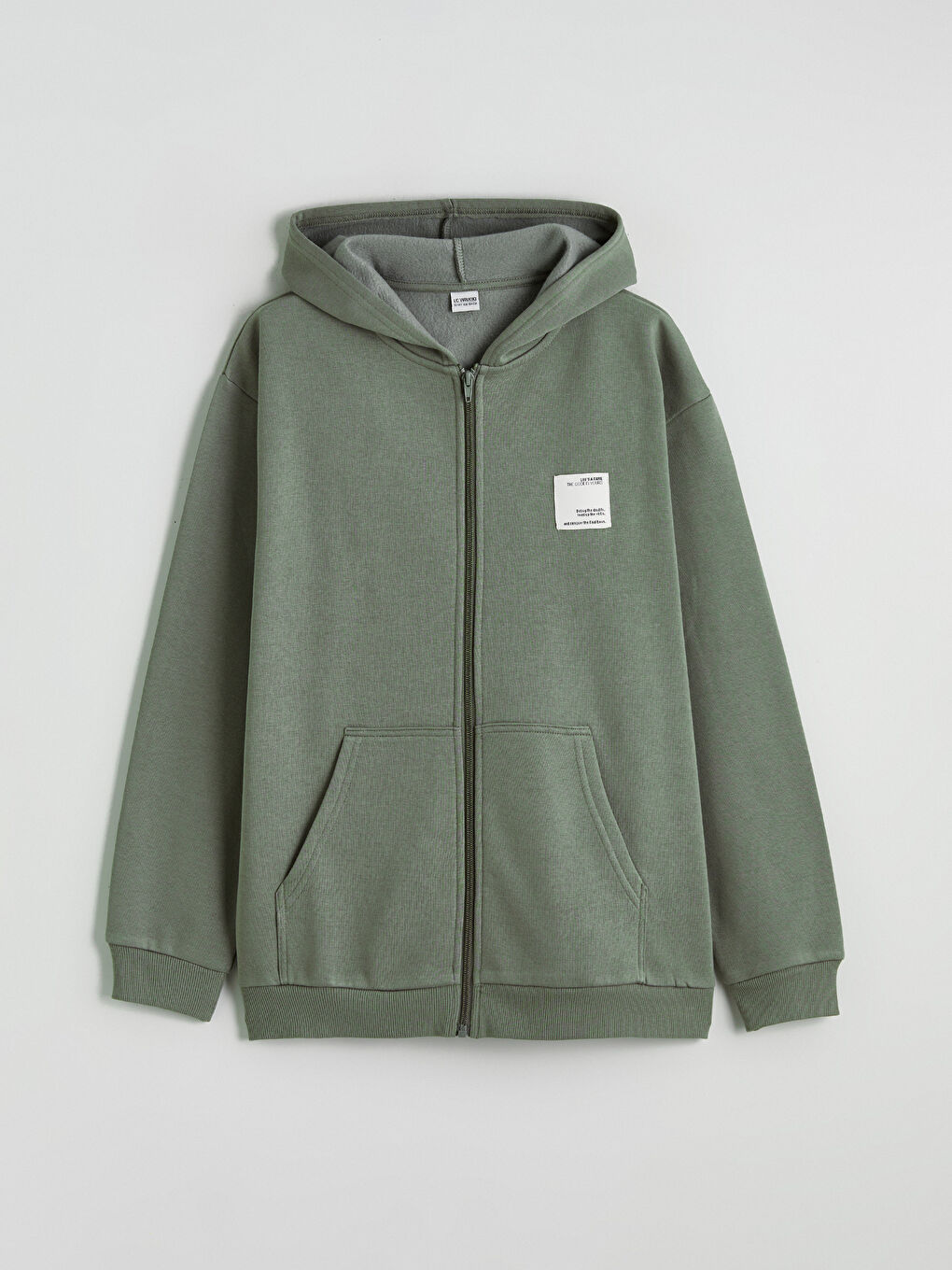 Hooded Boys' Thick Zip-Up Sweatshirt