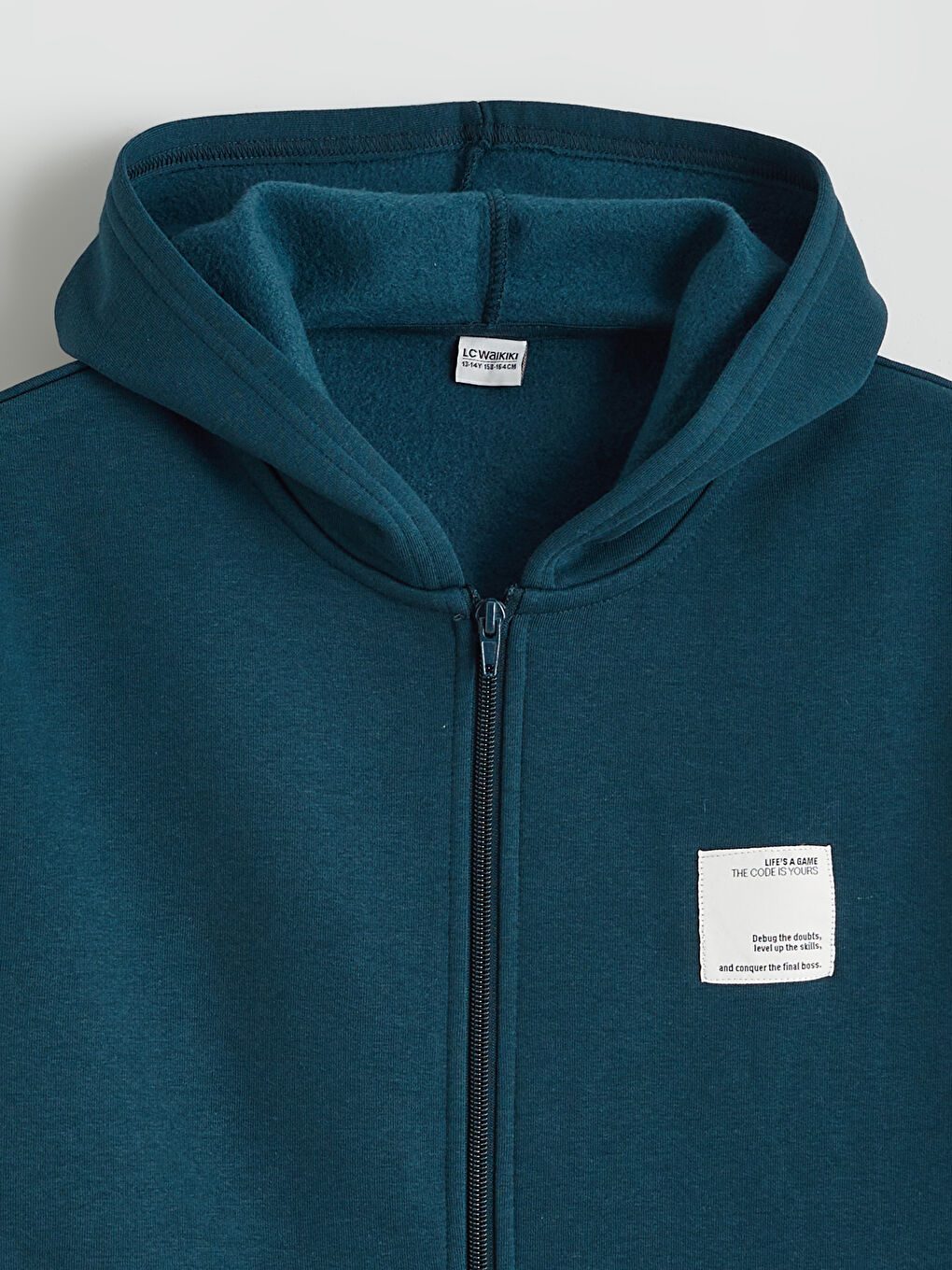 Hooded Boys' Thick Zip-Up Sweatshirt-2