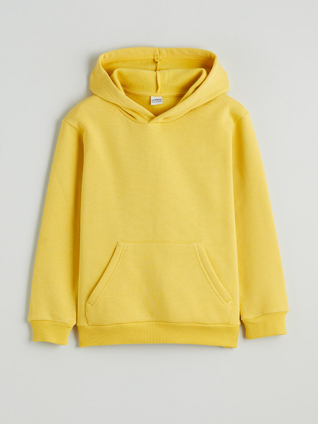 Sarı Kapüşonlu Erkek Çocuk Kalın Sweatshirt