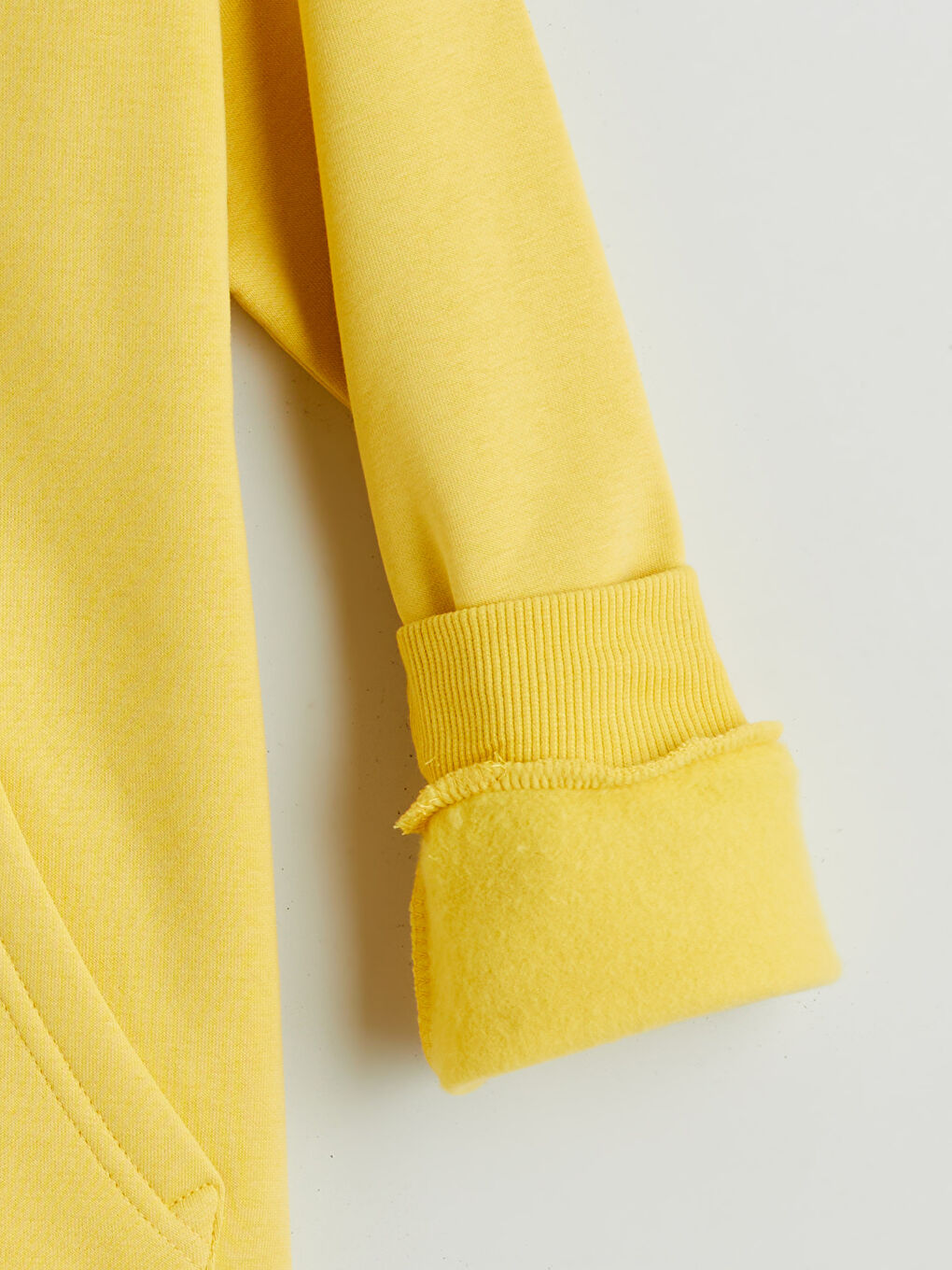 Sarı Kapüşonlu Erkek Çocuk Kalın Sweatshirt-3