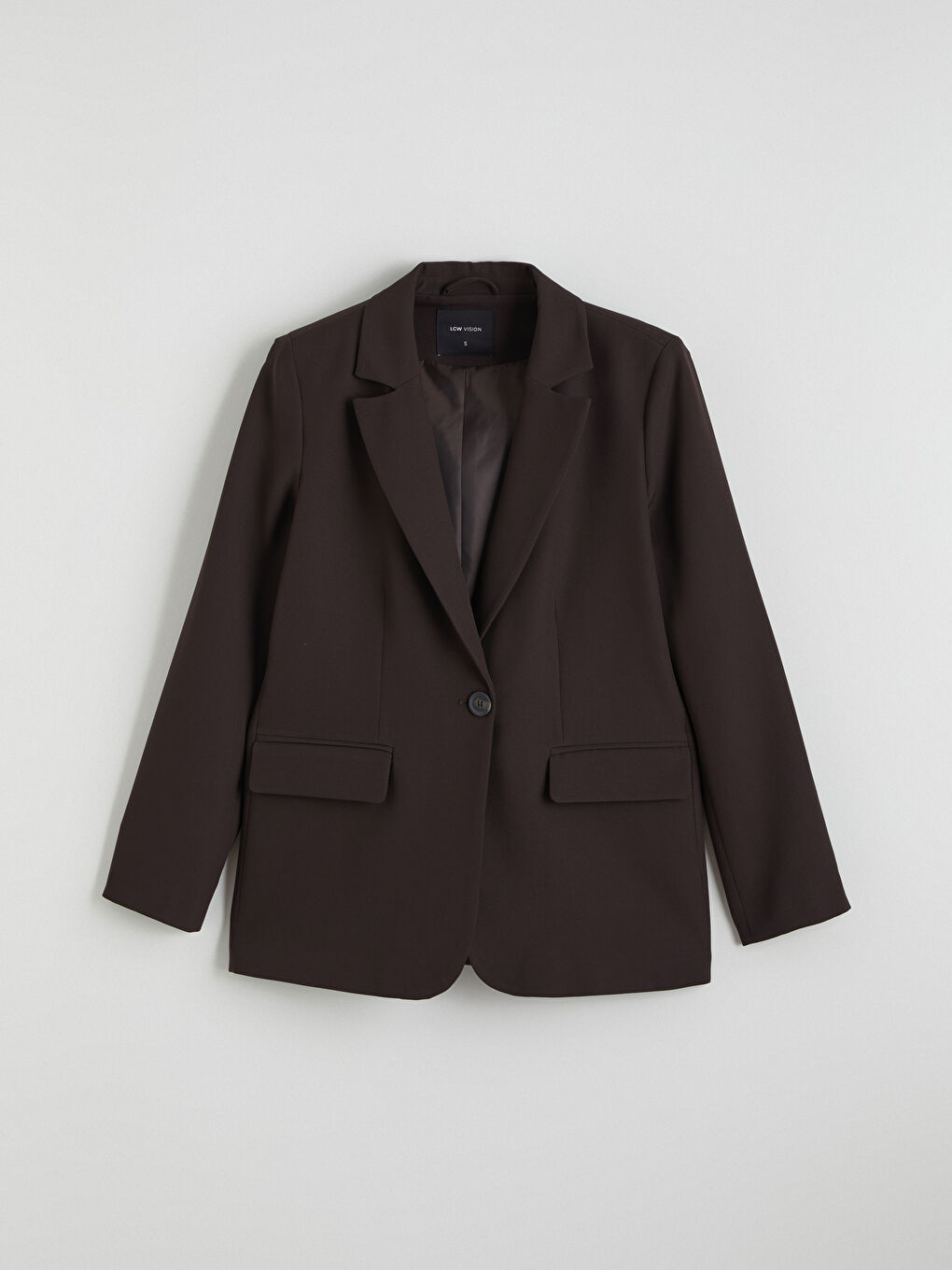 Kahverengi Krep Kadın Blazer Ceket-4