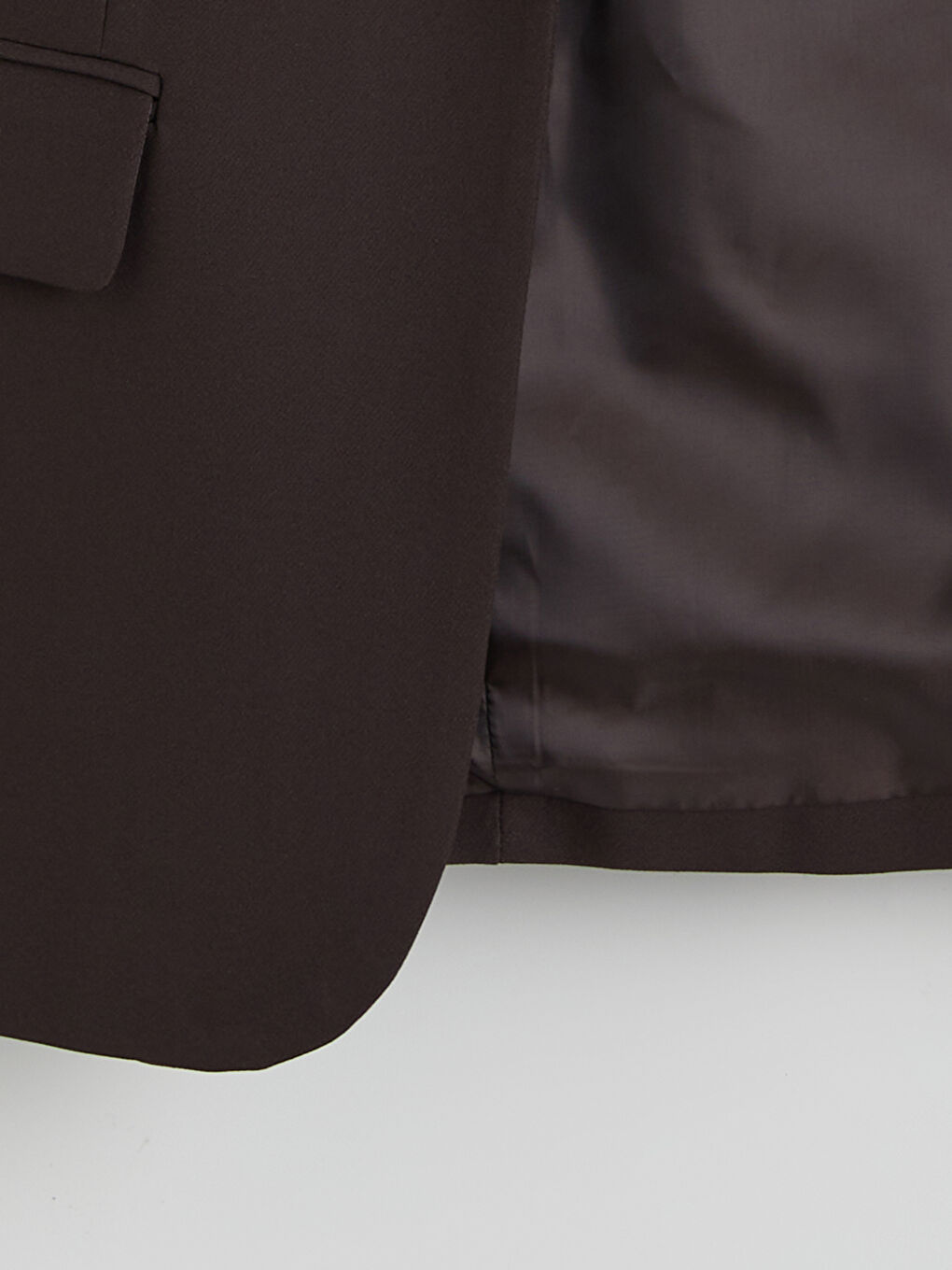 Kahverengi Krep Kadın Blazer Ceket-6