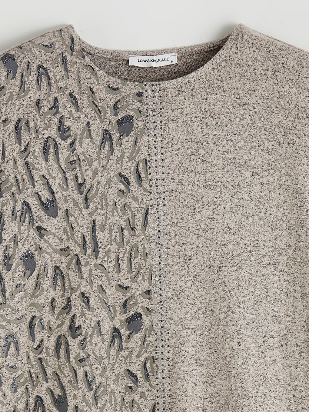 Crew Neck Patterned Blouse-6