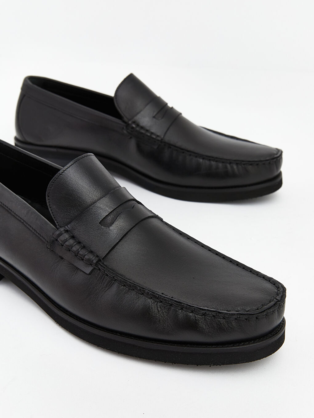 Siyah Hakiki Deri Erkek Klasik Ayakkabı-2