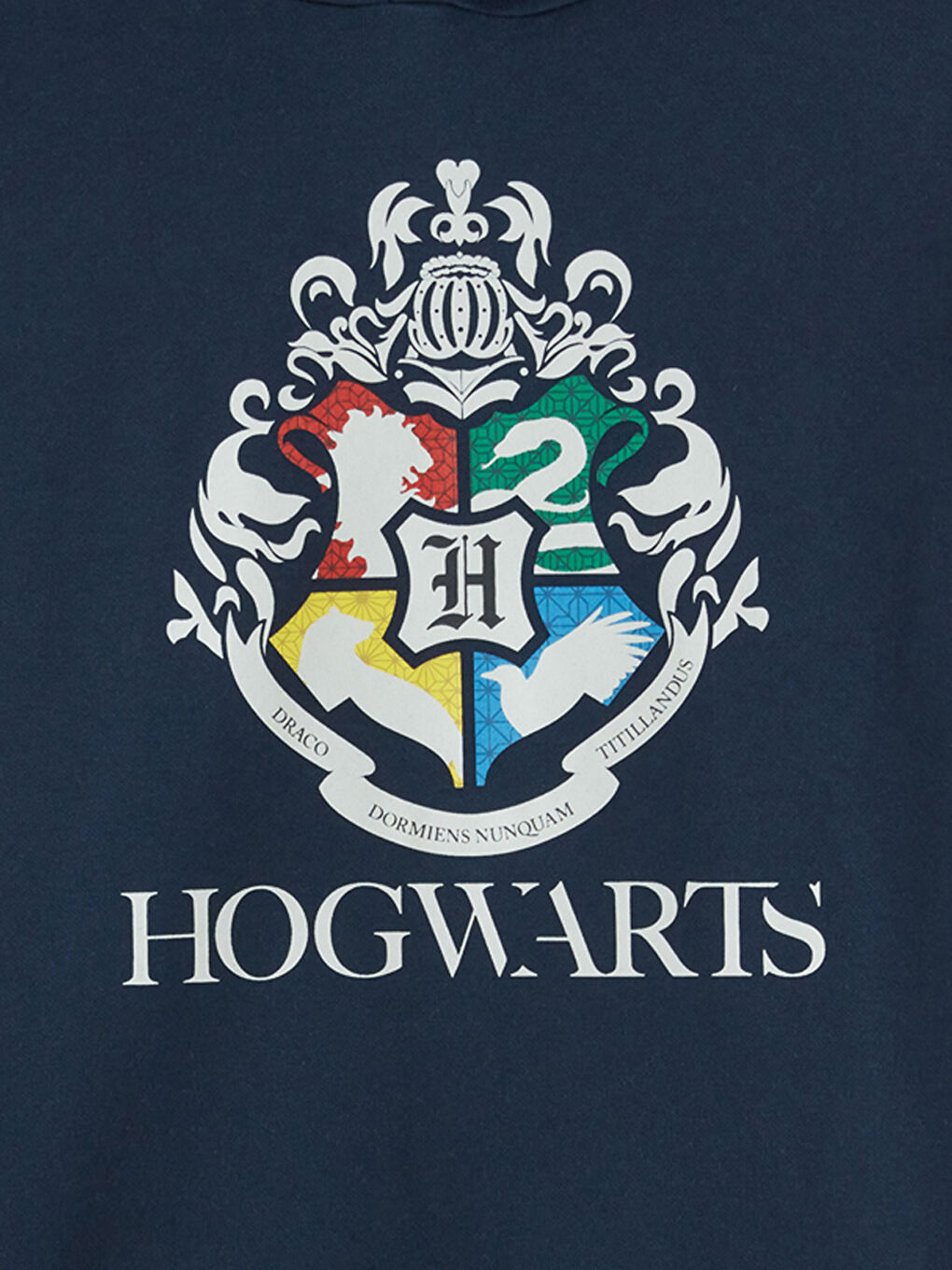 Lacivert Harry Potter Baskılı Erkek Çocuk Kalın Sweatshirt-1