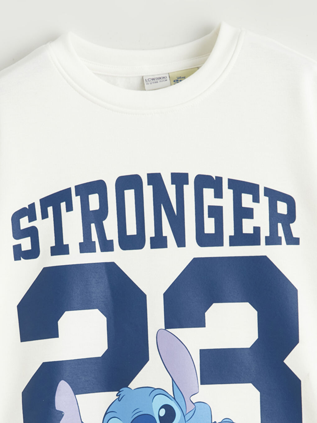 Ekru Bisiklet Yaka Stitch Baskılı Kız Çocuk Sweatshirt ve Tayt-2