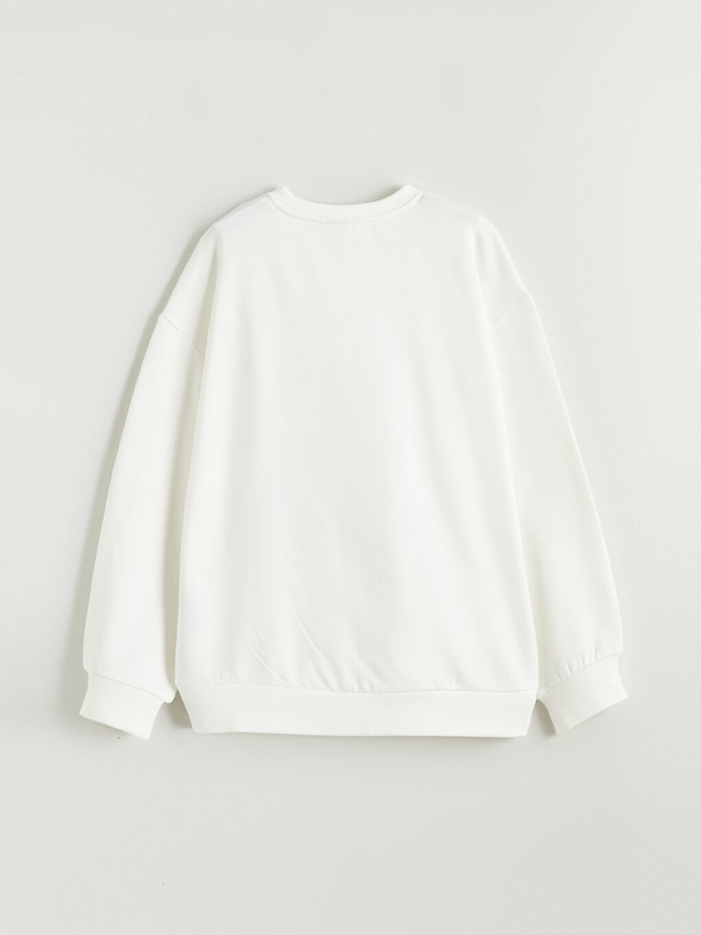 Ekru Bisiklet Yaka Stitch Baskılı Kız Çocuk Sweatshirt ve Tayt-4