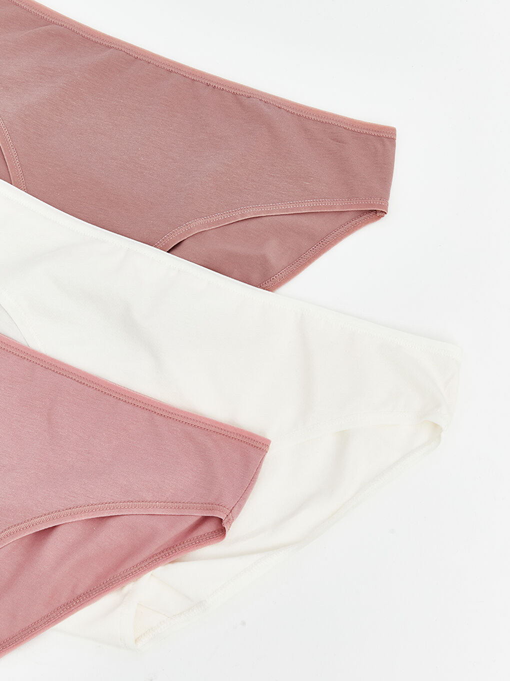 Pembe Düz Bikini Külot 3'lü-2