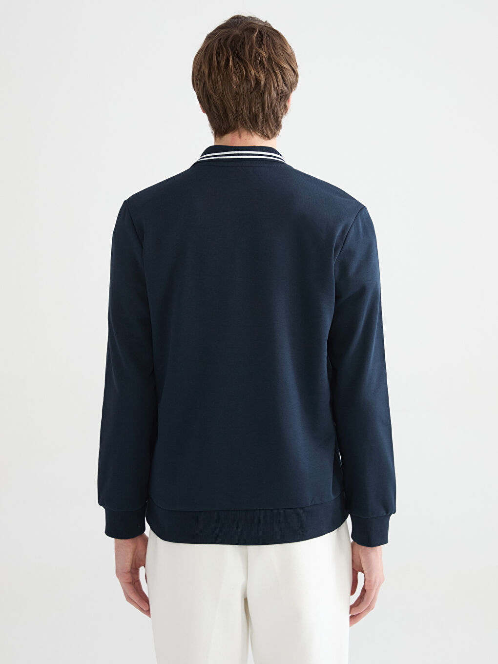 Polo Neck Thick Men's Sweatshirt-3